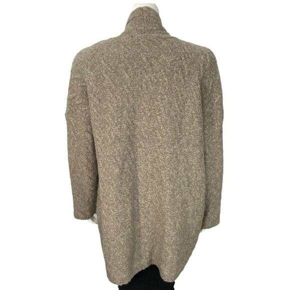 J Jill Cardigan Sweater Cardigan Duster Womens Medium Cotton Alpaca Blend Brown - Picture 5 of 11